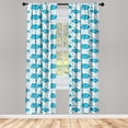 thumbnail image 3 of Ambesonne Blue and White Curtains, Raining Clouds, Pair of 28"x63", Blue and White, 3 of 5