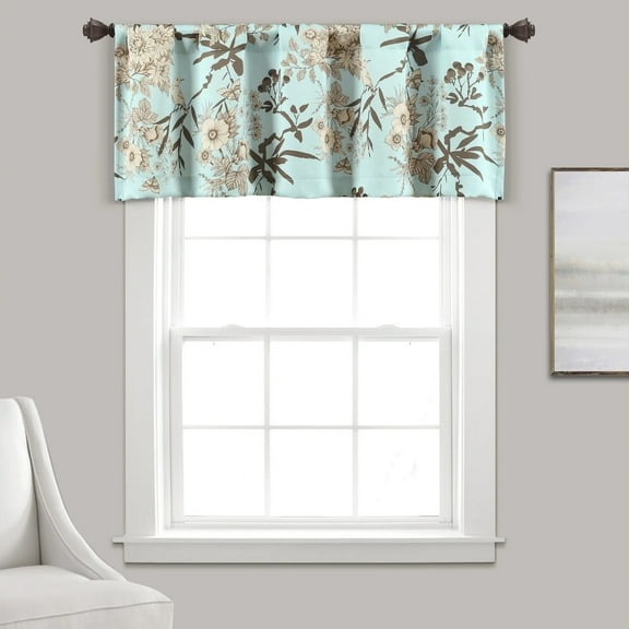 Lush Decor Botanical Garden Valance - Blue - 18 x 52