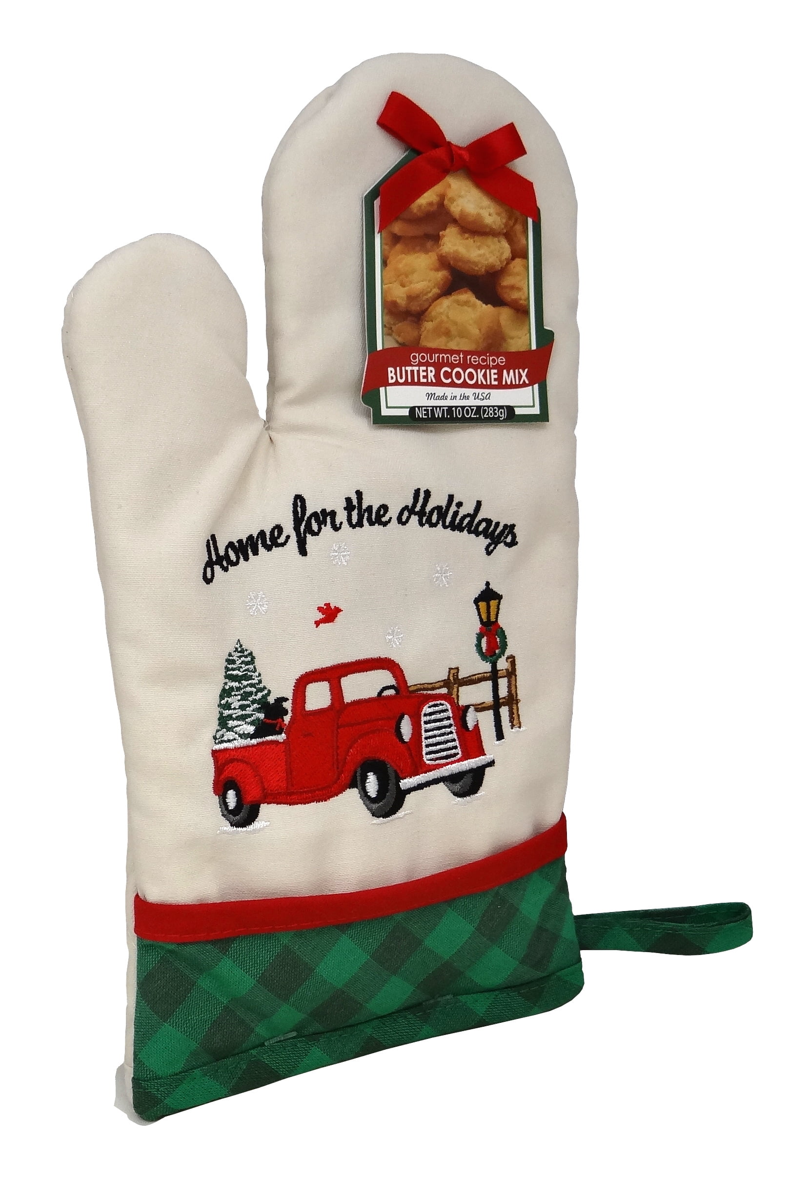 Holiday Truck Oven Mitt with Butter Cookie Baking Mix Gift Set by Anastasia Gourmet, 10 oz, 1ct