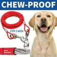 thumbnail image 3 of MeasuPro Chrome Dog Stake & Leash Lead Set - 25-Foot Cable, Stainless Steel Heavy-Duty Outdoor Tie-Out for Dogs Play Boundary for Puppies & Adult Dogs, 3 of 6