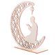 thumbnail image 3 of EeaseMX Adorno de escritorio de madera hueca para Eid Mubarak, diseño LED, accesorio para fiesta, 3 of 7