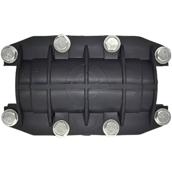 PE Water Pipe Repair Clamp, 2.0 Inch / 50 mm Diameter Pipe Repair Coupling, Leak Stop Connector with 8 Bolts, 6.7 in Length