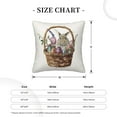 thumbnail image 4 of Square Throw Pillow Covers with Core, Easter Rabbit in a Flower Basket Pillows for Sofa Beds, 20"x20", 4 of 9