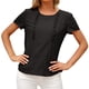thumbnail image 2 of Camiseta de mujer Jumpingount Verano cuello manga corta Volantes Casual top Suelto Negro L, 2 of 6
