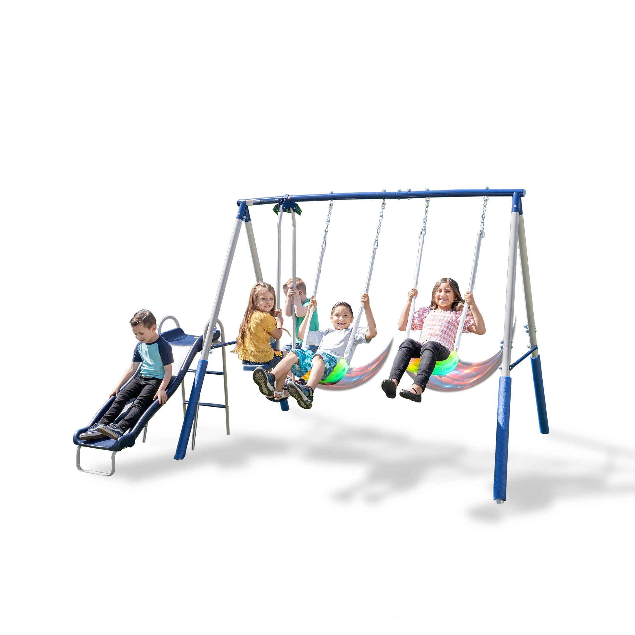 Kids Swing With Easy Hanging Handles Metal Hooks Outdoor Activity Fun Toy 