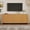 Natural, variant on Farmhouse Curved Edge TV Stand for 70 Inch TV, Mid Century Modern Wood Grain Media Console with Adjustable Shelves, Cabinets & Cable Management for Living Room, Natural