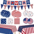 thumbnail image 3 of 1Set 4th of July Party Party Supplies Disposable Paper Plates Napkins Cups Tablecloth Kit Serves for 4th of July Independence Day July 4th Themed Celebration Picnic, 3 of 9