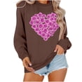 thumbnail image 2 of Viikei Women's Long Sleeve Tunic Tops,Women's Round Neck Lover's Love Top Hoodie Long Sleeved Round Neck Top Coffee XXXL, 2 of 6