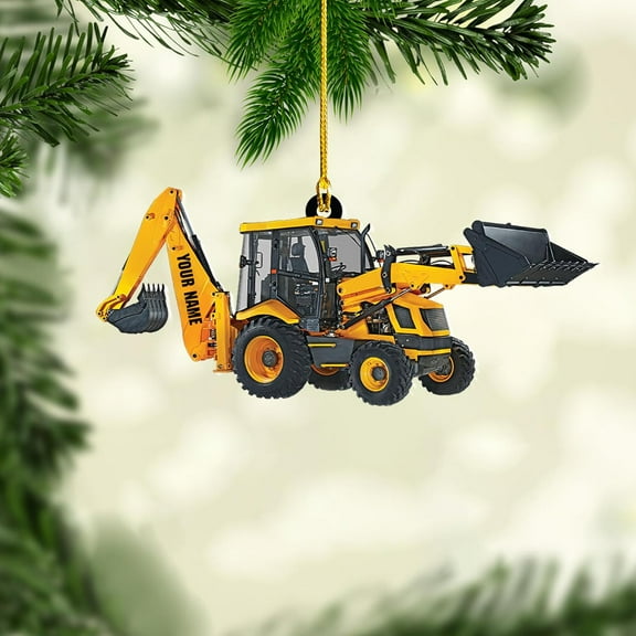 Personalized Excavator Christmas Ornament, Custom Excavator Ornament, Construction Christmas Ornaments Excavator Gift 2024, Heavy Equipment Ornaments, Construction Vehicle Worker Tree Ornament (E8) -