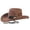 Coffee, variant on Straw Cowboy Hat for Men Women, Wide Brim Sun Hat with Chin Strap, UV Protection Western Cowgirl Hat for Beach Travel Outdoor Beige