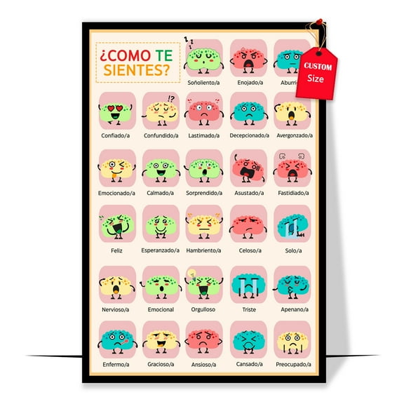 LOLUIS Spanish How Are You Feeling Poster, Mental Health Posters for Classroom (Unframed 11"x17")