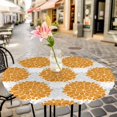 thumbnail image 3 of Yellow Hydrangea Flowers Elastic Fitted Round Table Cover Grey Floral Modern Waterproof Outdoor Tablecloth for Holiday Party, Picnic, Patio & Dining Fits Tables Up to 36"-44", 3 of 8