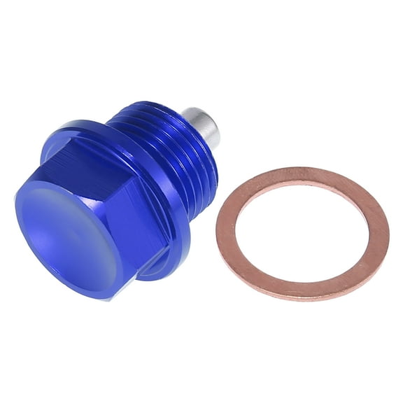 1 Set M18 x 1.5 Magnetic Oil Drain Plug Sump Drain Nut Screw With Gasket Blue Universal Car Oil Drain Bolt