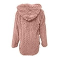 thumbnail image 5 of Yuanlong Womens Cardigans Hooded Button Down Long Sleeve Double Fuzzy Plain Cardigan Outerwear Winter Loose Thermal Coat, 5 of 5