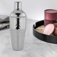 thumbnail image 2 of Sol Living Deluxe Cocktail Shaker - Professional Barware - Stainless Steel Bottle for Bartenders with Strainer - Dishwasher Safe, Leak Proof - Home, Commercial Bars - Mountain Hammered, 17 oz, 2 of 2