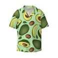 thumbnail image 2 of Lsque Avocado With Seeds print Men's Cuban Collar Short Sleeve Shirt Summer Beachwear Casual Button Down Fashionable Vacation Leisure Shirt-3X-Large, 2 of 7