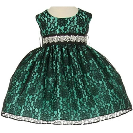 

BNY Corner Baby Flower Girl Dress Overlay Lace Rhinestone Belt Tiffany (Baby) L 1132BT