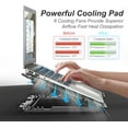 thumbnail image 2 of Laptop Cooling Pad with 6 Fans, for Fan 13-15.6 Inch, Cooler Stand Height Adjustable, Notebook Two USB Port, 2 of 4
