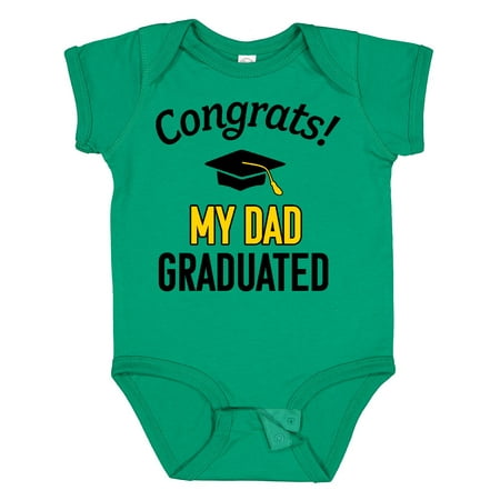 

Inktastic Congrats! My Dad Graduated with Cap Gift Baby Boy or Baby Girl Bodysuit
