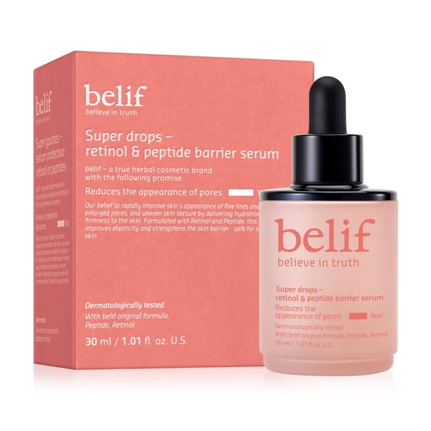 Sérum Belif Super Drops, reafirmante de la barrera de retinol y péptidos