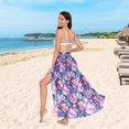 thumbnail image 6 of FORMRS Womens Long Sarong Beach Wrap Semi-Sheer Bikini Skirt Bathing Swimsuit Cover Up, Colorful Art Flowers, 6 of 7