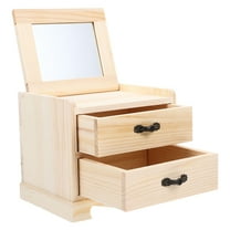 RENACLIPY 1Pc Handmade Wooden Dresser Jewelry Box Organizer Light Yellow Wood