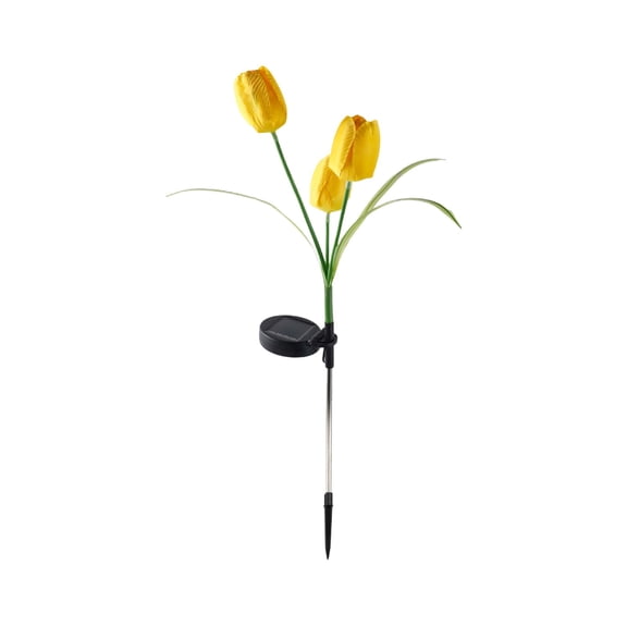 Tulips Garden Lights, Waterproof Outdoor Solar Stake Lights, for Garden Patio Lawn Paths Terraces Decorative Pathways Lighting, Yellow