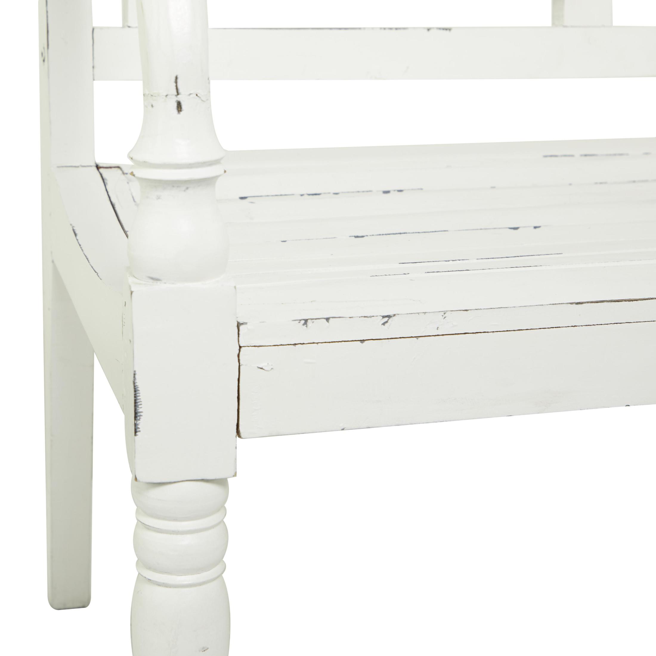 DecMode Wood Bench, White