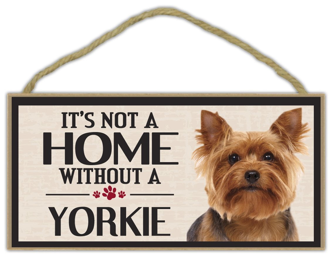 YORKIE A Spoiled Rotten DOG SIGN wood WALL PLAQUE Yorkshire Terrier puppy USA 