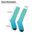 thumbnail image 2 of Gaeub Teal Turquoise Printed Design Socks Stretchy High Tube Socks for Men Women Teens , Softball Soccer Socks for Hiking, Sport, 2 of 6