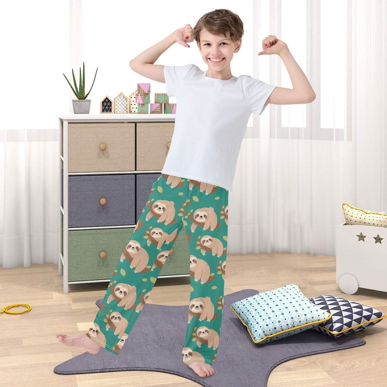 joogoo Sloth on Tree Branch Pajama Pants Pj Bottoms Sleepwear