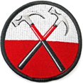 thumbnail image 1 of Pink Floyd The Wall Hammers Circle Iron On Patch, 1 of 1