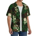 thumbnail image 2 of Kdxio Men'S Hawaiian Shirt For Men Short Sleeve Shirt Camouflage Skull Summer Casual Holiday Beach Button Down T-Shirts, 2 of 5