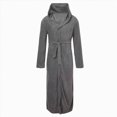 thumbnail image 4 of NOLDARES Robes for Men Big and Tall Short Mens Kimono Robe Super Absorbent Spa Bathrobe Calf Length With Pockets(Grey,3XL), 4 of 8