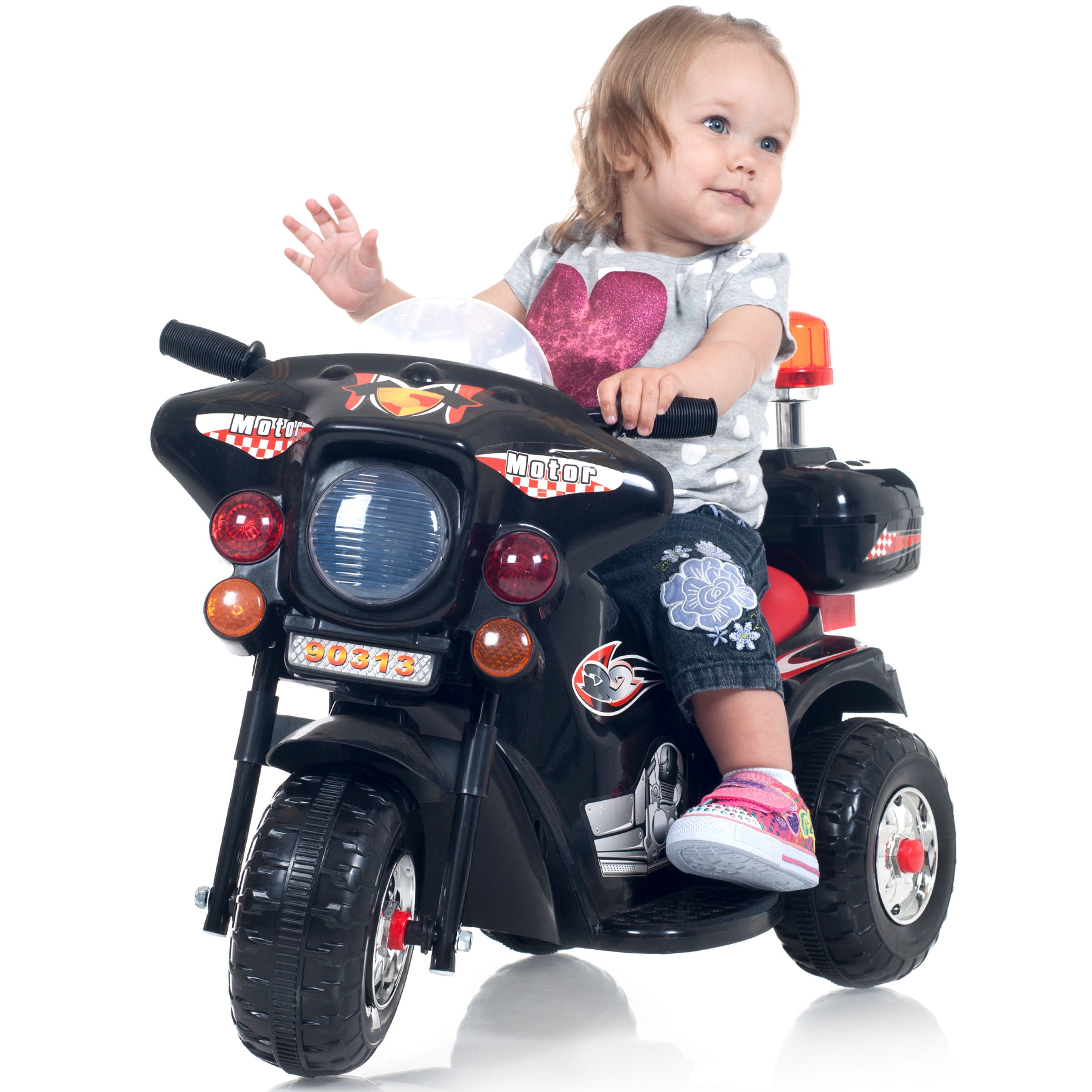 3 Wheel Motorcycle Battery Powered Ride On Toy for Kids by Hey! Play!