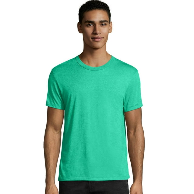 Hanes Mens Elevated Tee, S, Breezy Green Triblend