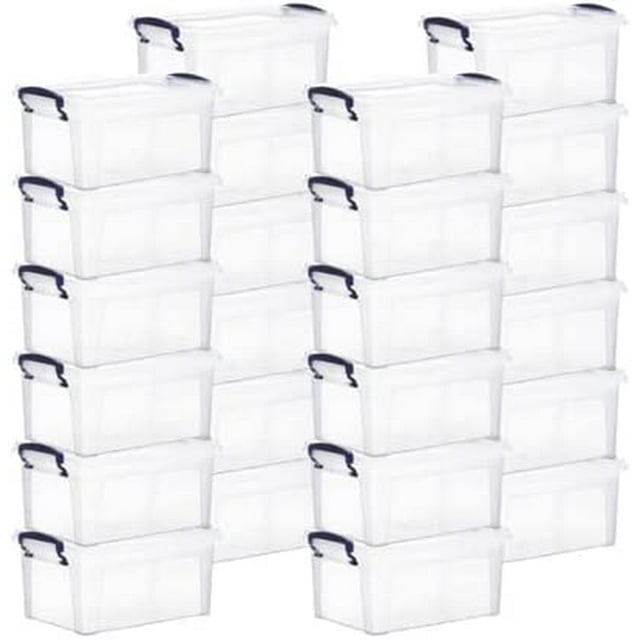 Superio Clear Storage Bins with Lids, Stackable Storage Box with