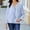 Light Blue, variant on Juslio Blouses for Womens Long Sleeve Shirts Ruched Tops V Neck Casual Blouses Blue L
