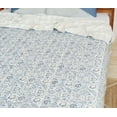 thumbnail image 4 of Dhaka International 100% Cotton Handmade Block Printed Bedspread | Lightweight Reversible Bed Cover for All Seasons - ( blue - 108x108 " King / king ), 4 of 4