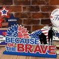 4th of July Decoration, Rustic Wooden Table Sign with American Flag ...