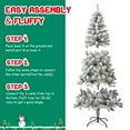 thumbnail image 5 of 5FT Pre-Lit Hinged Christmas Tree Snow Flocked with 600 Tips 200 Lights, 5 of 11