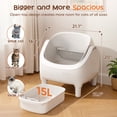 thumbnail image 2 of Furmax Automatic Cat Litter Box Self Cleaning – Smart WiFi App Control, Open Top Design, 15L Large Capacity, Odor Control, Quiet Litter Box for Multiple Cats (White), 2 of 7