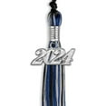 thumbnail image 4 of Endea Graduation Black/Royal Blue/Silver Mixed Color Graduation Tassel with Silver Date Drop, 4 of 10