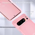 thumbnail image 4 of KOMI for Google Pixel 8 Pro Case, Silicone Phone Case with 2 Screen Protector, Soft Anti-Scratch Microfiber Lining, Full Body Shockproof Slim Cover Support Wireless Charging, Rose Pink, 4 of 5