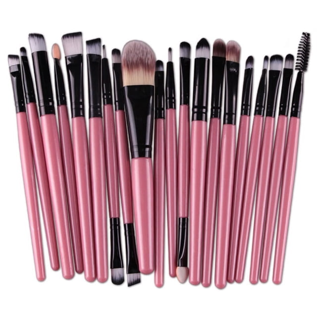 20-Piece Professional Makeup Brush Set with Soft Fiber Bristles - ABS Handle, Non-Slip Grip, Portable Size for Daily & Travel Use - Complete Cosmetic Tool Kit for Loose/Packed Powder Application,