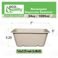 thumbnail image 3 of (150 Pack) EcoQuality 34oz Disposable Bowls - Rectangular Compostable Sugarcane Fiber Biodegradable Paper Bowls Eco-Friendly Oblong Take Out Food Containers, Food Storage, Microwave Safe, Meal Prep, 3 of 8