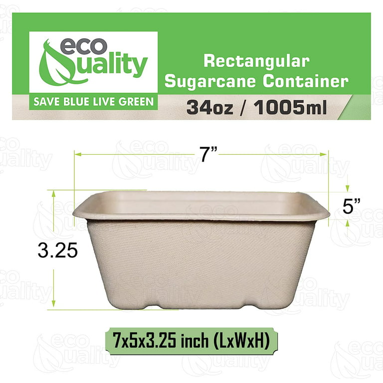JAYEEY 23OZ Disposable bowls with lids, 2 compartment Compostable Sugarcane  Fiber Food Container, Food Storage, Microwave Safe 50 PACK
