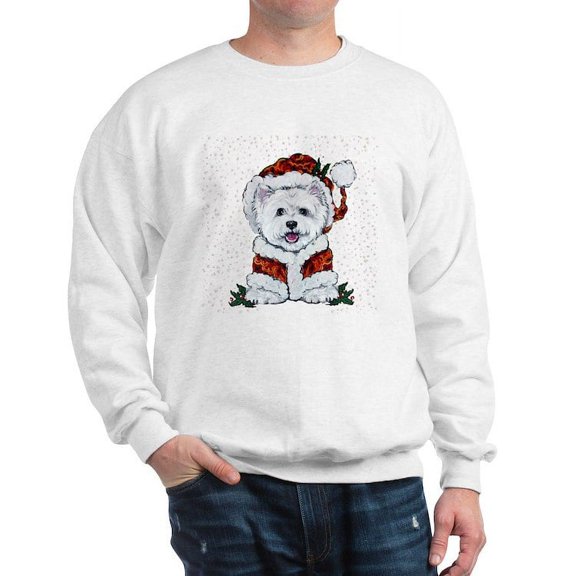 CafePress - Santas Westie Helper Sweatshirt - Crew Neck Sweatshirt