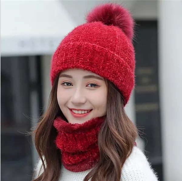 red scarf and hat