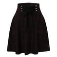 thumbnail image 4 of Dpytoraw Women Fashion Retro Punk Plaid Print Skirt Strap Zipper Short Skirt Stretchy Denim Skirt with Pockets Purple, 4 of 5